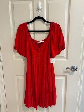 NWT Altar'd State Red Ruffle Dress Size Large